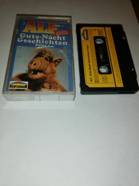 Alf Gute-Nacht Geschichten Folge 1 Schwarz mit Gelben Aufkleber 841 544-4 Karussell(Kleiner Einriss Frontcover)